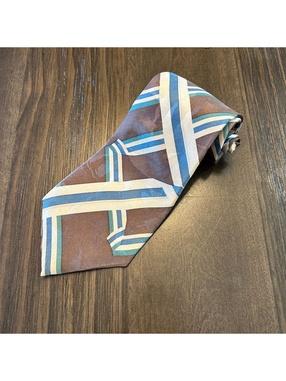 Vintage 90s Pierre Cardin 100% Silk Abstract Geometric Print Classic Necktie Tie